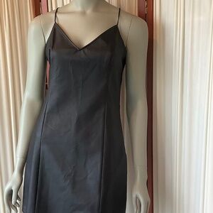 ABERCROMBIE & FITCH Black Faux Vegan Leather Mini Dress Womens Medium
